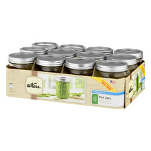 Load image into Gallery viewer, Glass Mason Jar With Lid &amp; Band, Wide Mouth, 16 Ounces, 12 Count