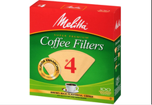 Load image into Gallery viewer, (6 Pack)  Natural Brown Cone Coffee Filters, 100 Ct